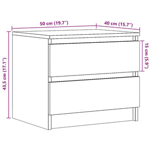 Nachttisch Altholz-Optik, 50 cm