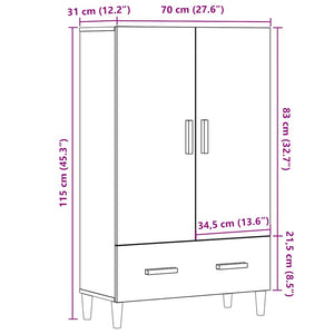 Highboard Altholz-Optik 70x31x115 cm