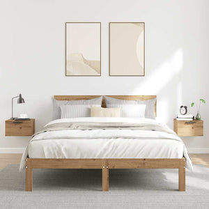 Wand-Nachttische 2er Set Eiche 34x30x20 cm