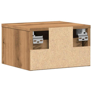 Wand-Nachttische 2er Set Eiche 34x30x20 cm