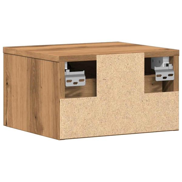 Wand-Nachttische 2er Set Eiche 34x30x20 cm