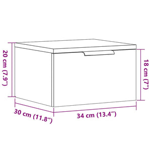 Wand-Nachttische 2er Set Eiche 34x30x20 cm