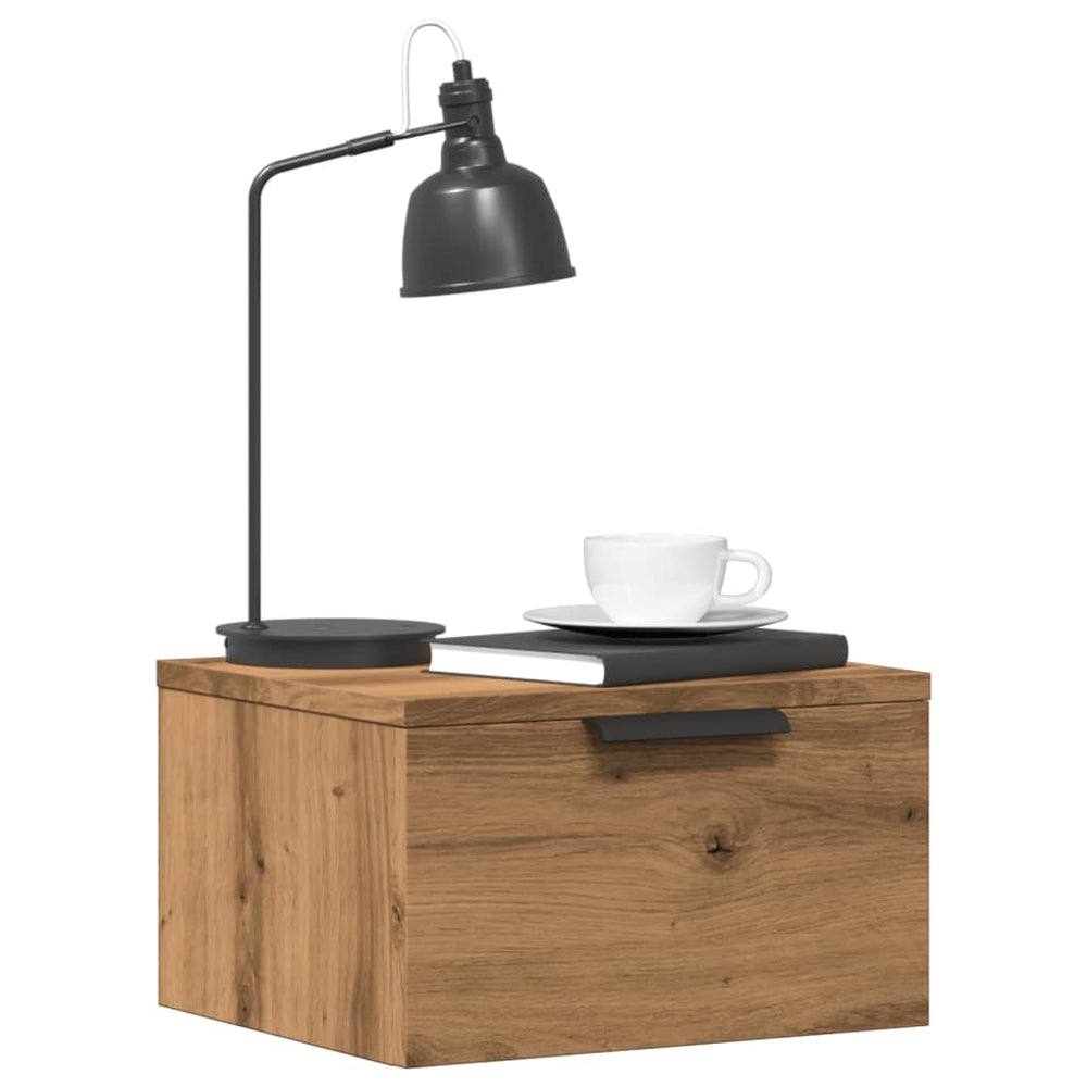 Wand-Nachttische 2er Set Eiche 34x30x20 cm