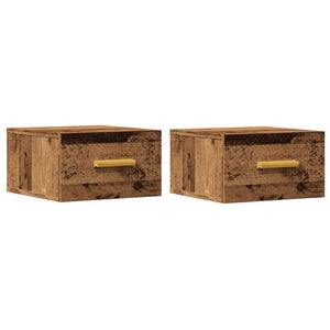 Wand Nachttische 2er Set Altholz-Optik