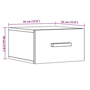 Wand Nachttische 2er Set Altholz-Optik