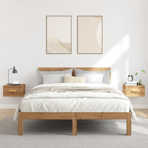 Wand Nachttische 2er Set Eiche 35x35x20cm
