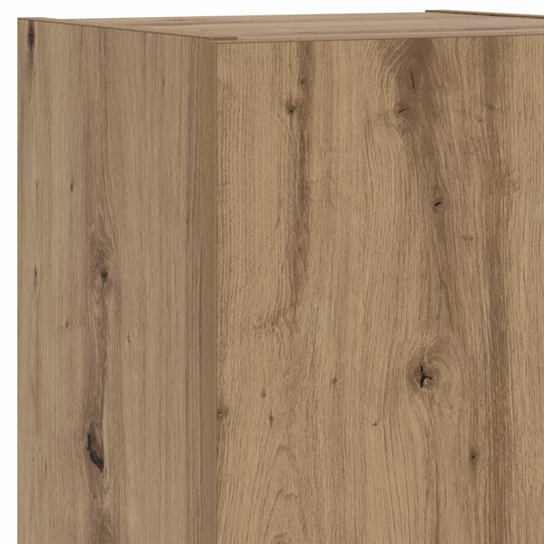 TV-Schränke mit LED-Leuchten, Artisan-Eiche, 2er-Set