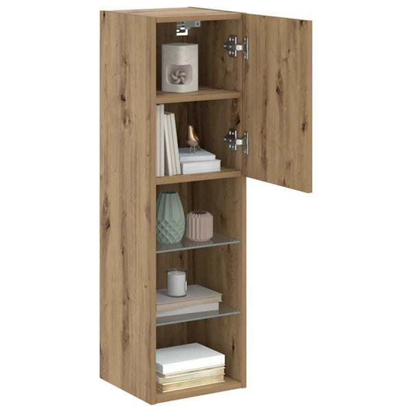 TV-Schränke mit LED-Leuchten, Artisan-Eiche, 2er-Set