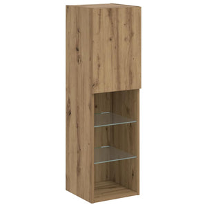 TV-Schränke mit LED-Leuchten, Artisan-Eiche, 2er-Set