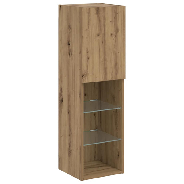 TV-Schränke mit LED-Leuchten, Artisan-Eiche, 2er-Set