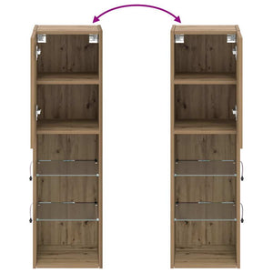 TV-Schränke mit LED-Leuchten, Artisan-Eiche, 2er-Set