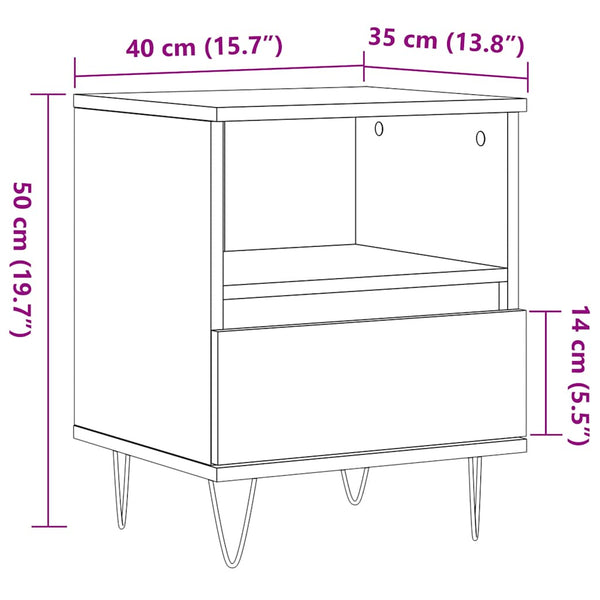 Nachttisch Altholz-Optik 40x35x50 cm