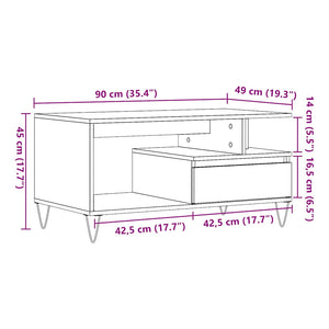 Couchtisch Altholz-Optik, 90 cm