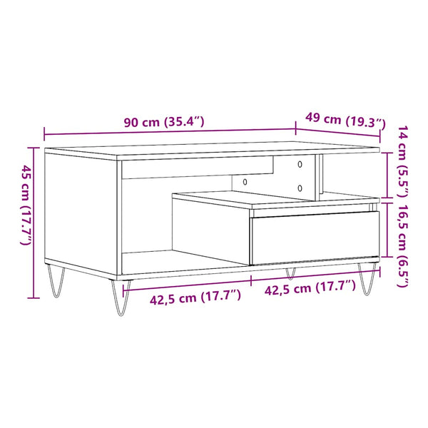 Couchtisch Altholz-Optik, 90 cm