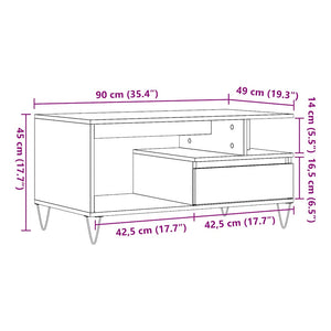 Couchtisch Artisan Eiche 90x49 cm