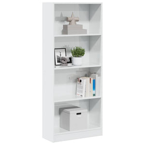 Hochglanz Bücherregal Weiß 60x24x143 cm