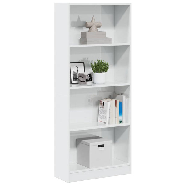 Hochglanz Bücherregal Weiß 60x24x143 cm