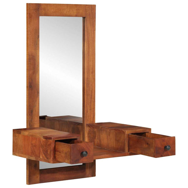 Wandspiegel Akazie mit Schubladen 60x90 cm