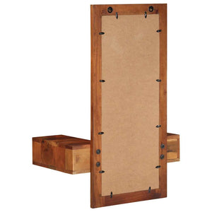 Wandspiegel Akazie mit Schubladen 60x90 cm