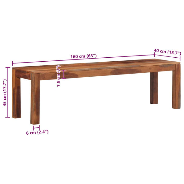 Akazie Massivholz Bank 160cm