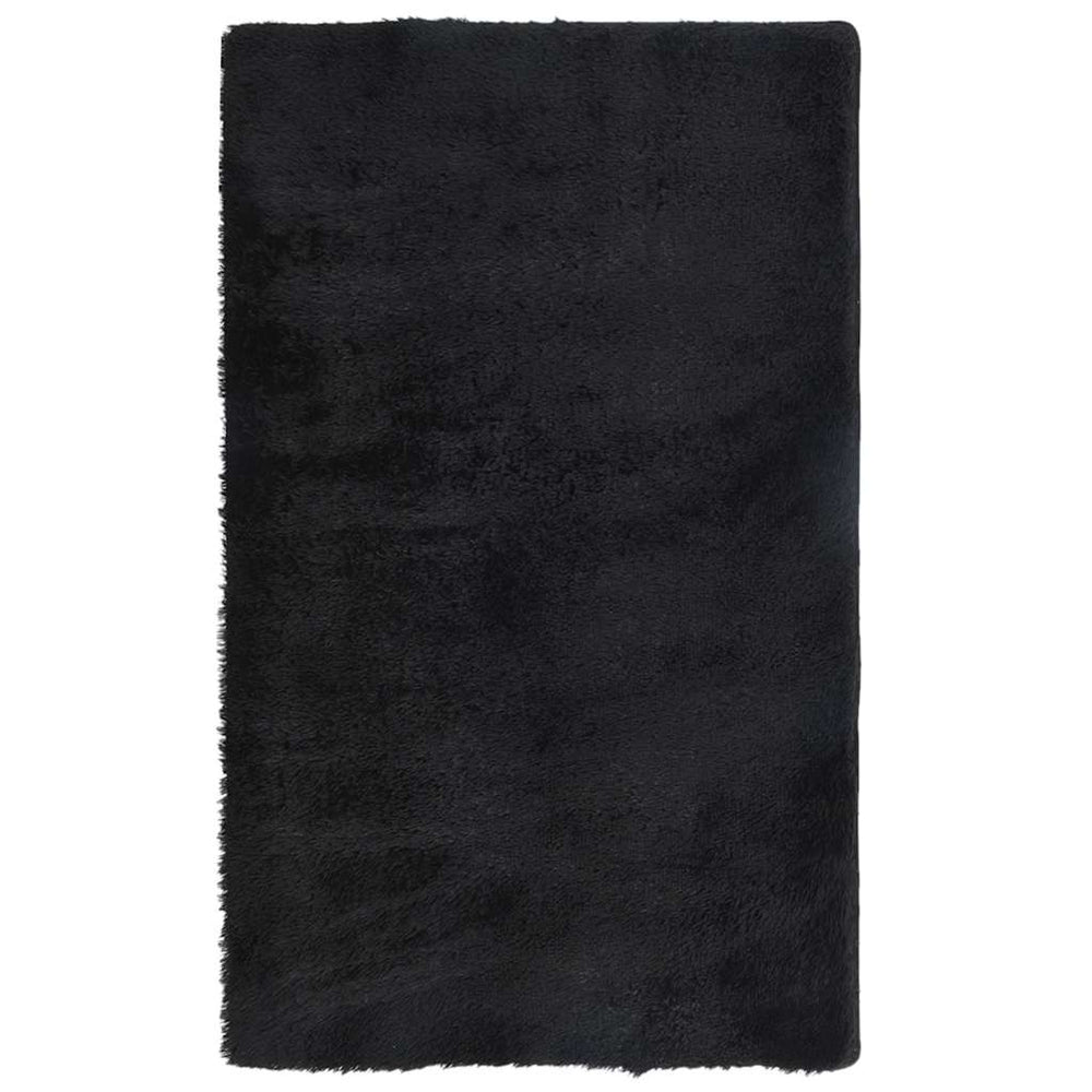 Schwarzer Shaggy Teppich NAVARRA, 60x100 cm