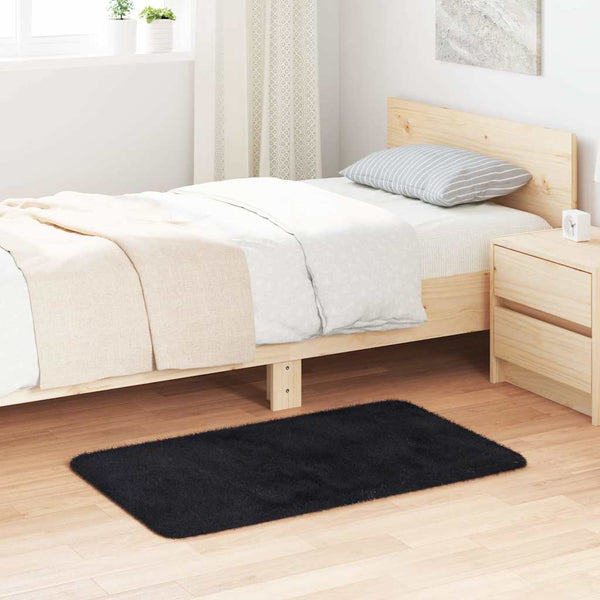 Schwarzer Shaggy Teppich NAVARRA, 60x100 cm