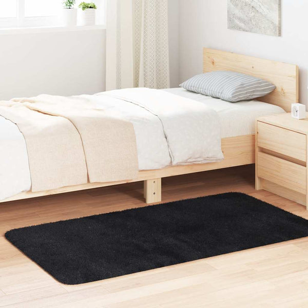 Schwarzer Shaggy Teppich NAVARRA, 80x150 cm