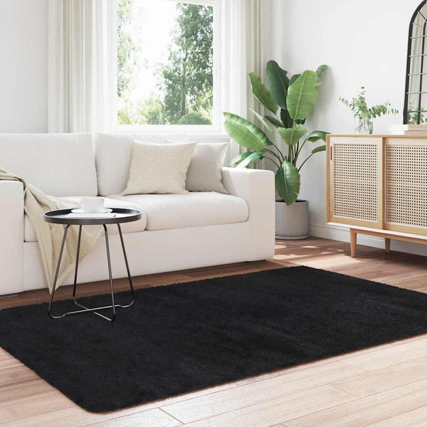 Schwarzer Shaggy Teppich 130x200 cm