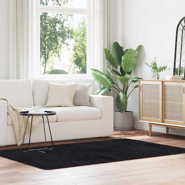 Schwarzer Shaggy Teppich 130x200 cm