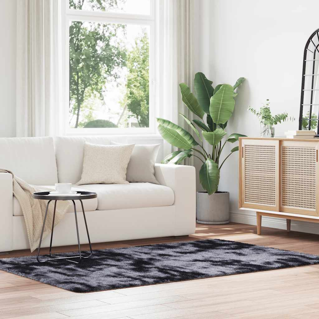 Dunkelgrauer Shaggy Teppich 130x200 cm