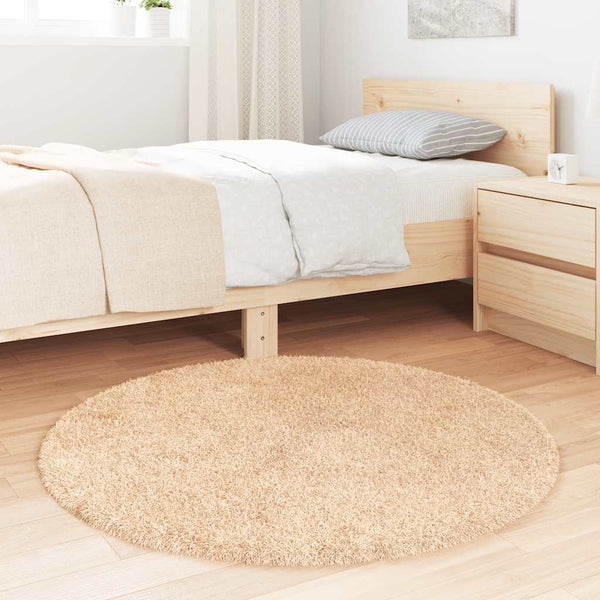 Beiger Shaggy Teppich NAVARRA, 100x100 cm