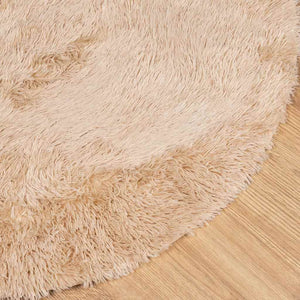 Beiger Shaggy Teppich NAVARRA, 100x100 cm