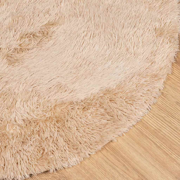 Beiger Shaggy Teppich NAVARRA, 100x100 cm