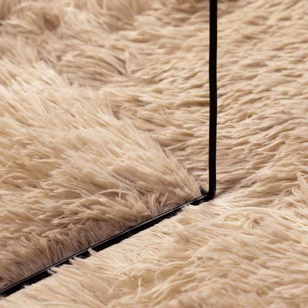 Beiger Shaggy Teppich NAVARRA, 100x100 cm