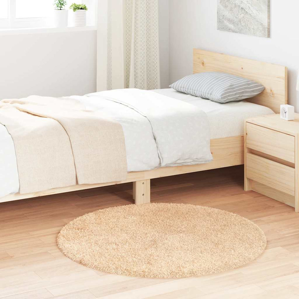 Beiger Shaggy Teppich NAVARRA, 100x100 cm