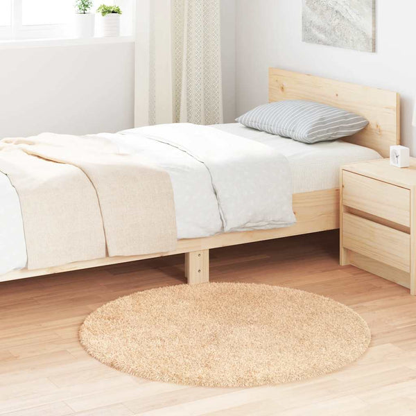 Beiger Shaggy Teppich NAVARRA, 100x100 cm