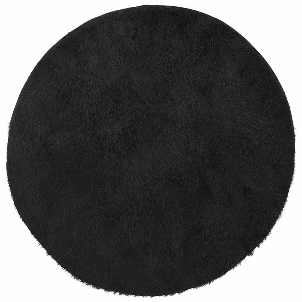 Schwarzer Shaggy Teppich NAVARRA, 100x100 cm