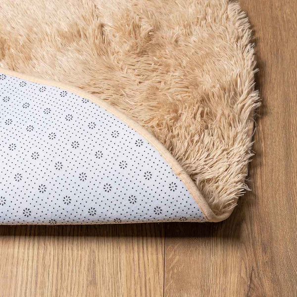 Beiger Shaggy Teppich NAVARRA, 120x120 cm