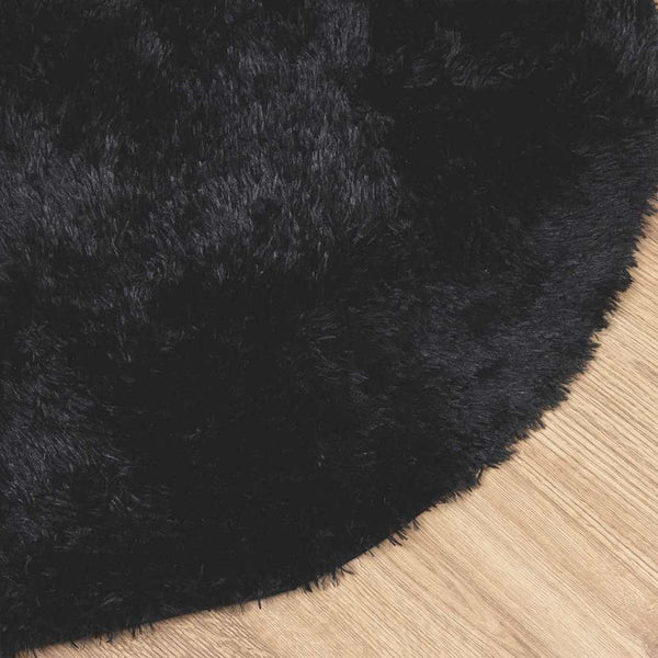 Schwarzer Shaggy Teppich NAVARRA 120x120 cm