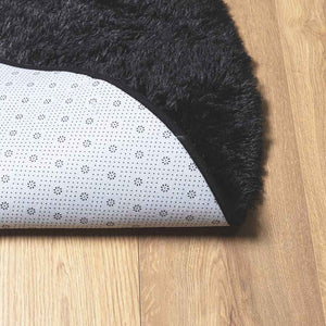 Schwarzer Shaggy Teppich NAVARRA 120x120 cm