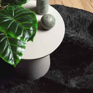 Schwarzer Shaggy Teppich NAVARRA 120x120 cm