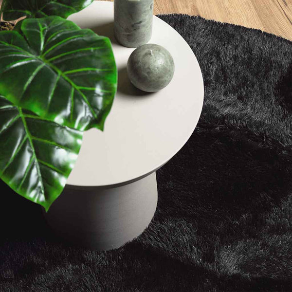 Schwarzer Shaggy Teppich NAVARRA 120x120 cm