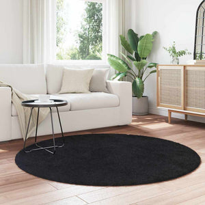 Schwarzer Shaggy Teppich NAVARRA 160x160 cm