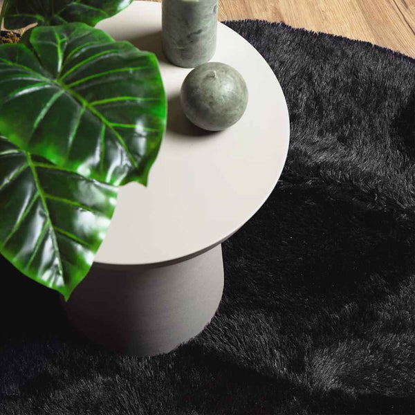 Schwarzer Shaggy Teppich NAVARRA 160x160 cm