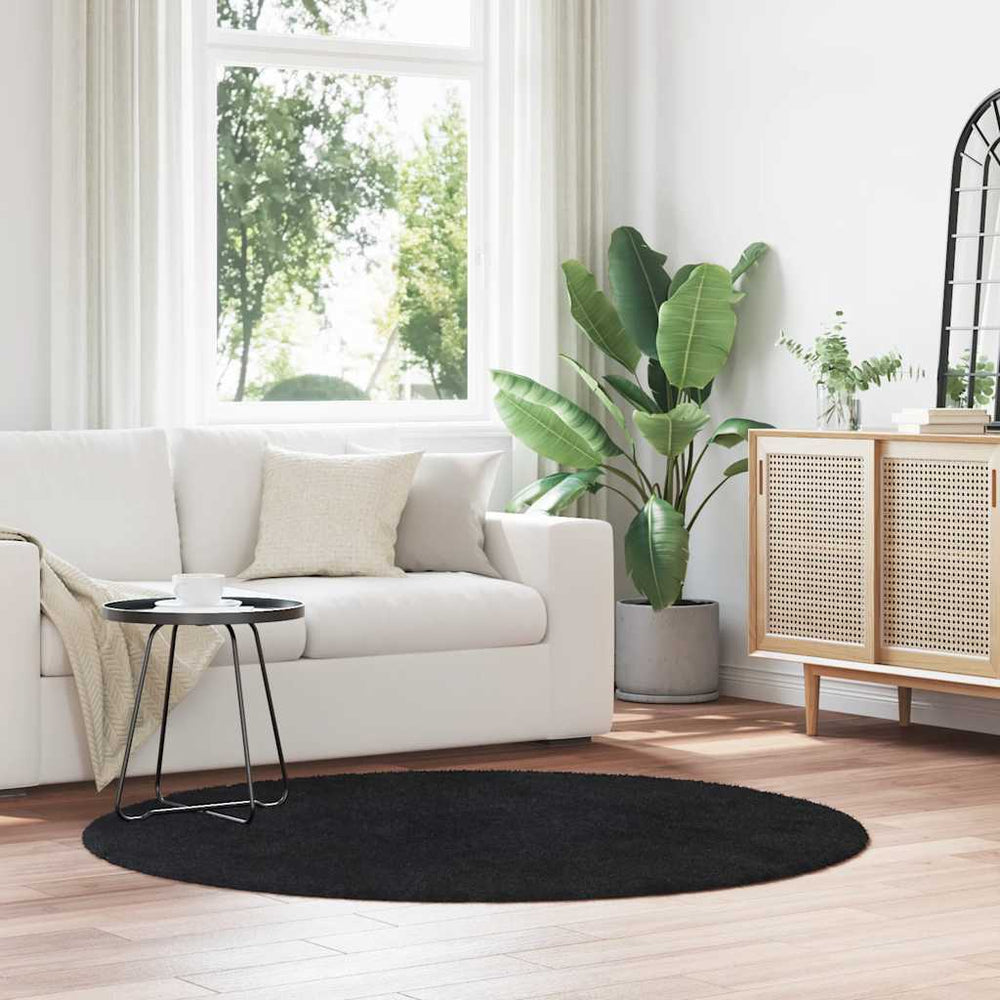 Schwarzer Shaggy Teppich NAVARRA 160x160 cm