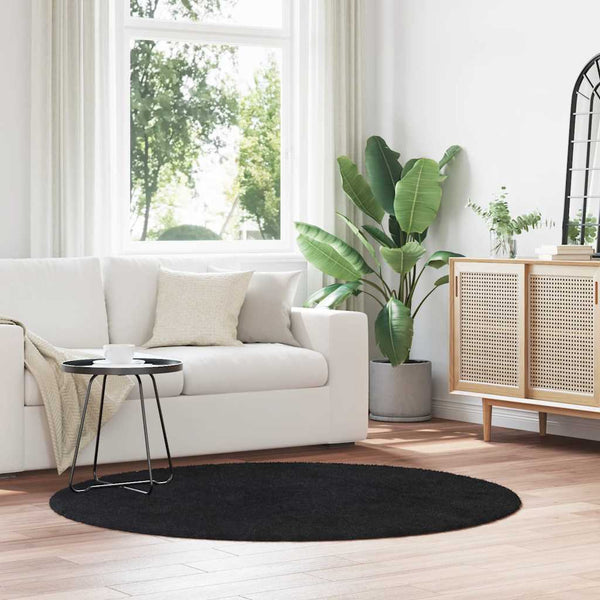 Schwarzer Shaggy Teppich NAVARRA 160x160 cm