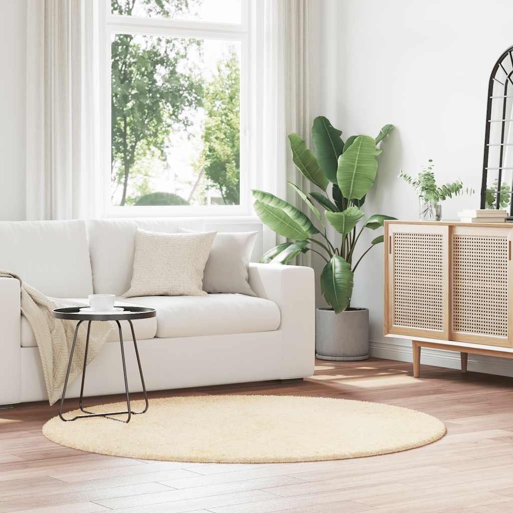 Shaggy Teppich Creme 160x160 cm
