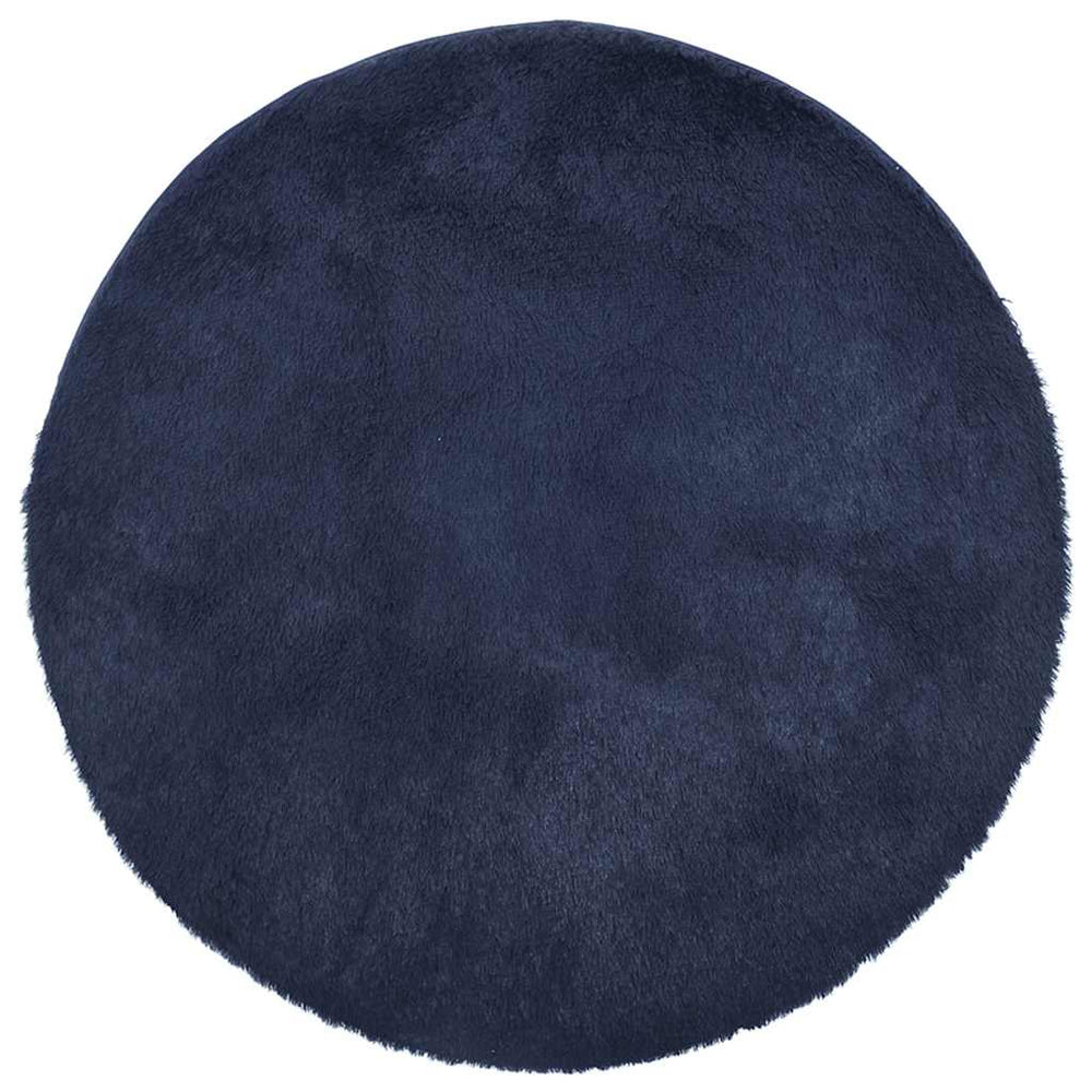 Marineblauer Shaggy Teppich NAVARRA, 160x160 cm