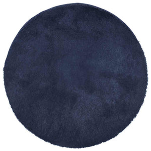 Marineblauer Shaggy Teppich NAVARRA, 160x160 cm