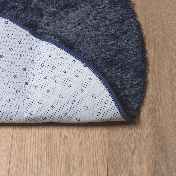 Marineblauer Shaggy Teppich NAVARRA, 160x160 cm